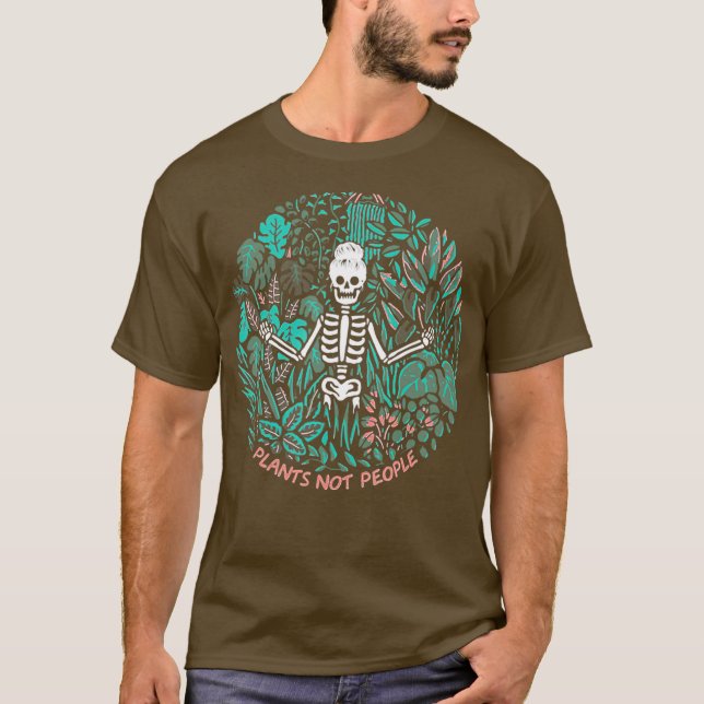 Plants Not People Skeleton T-Shirt (Front)