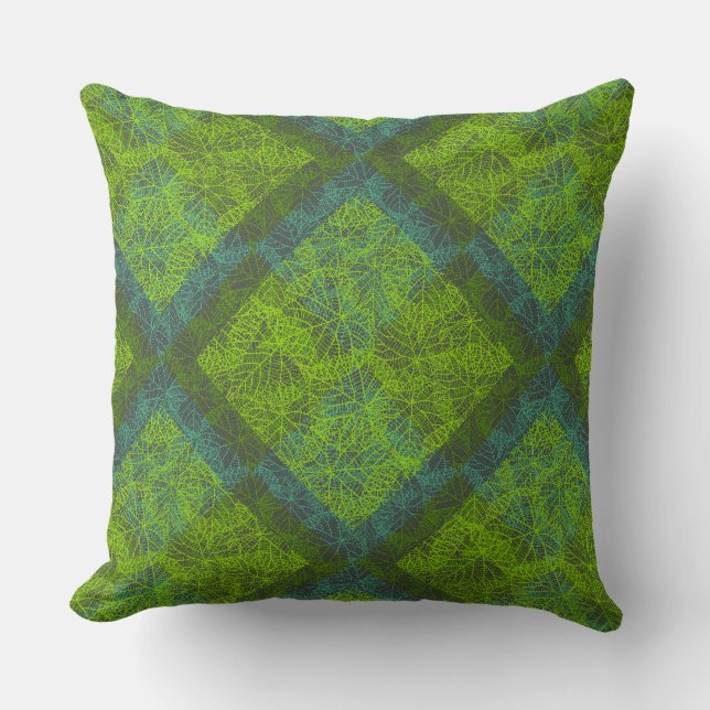 Plants pattern.12c DGrey BG Throw Pillow (Front)