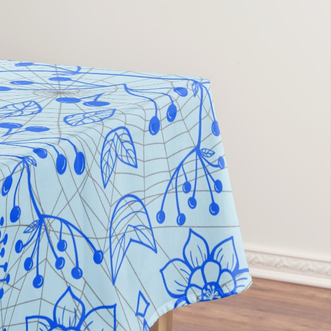 Plants pattern A08.b boho. lblue BG Tablecloth (In Situ)