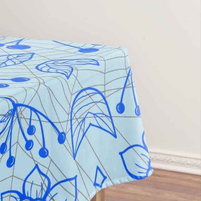 Plants pattern A08.b boho. lblue BG Tablecloth (In Situ)