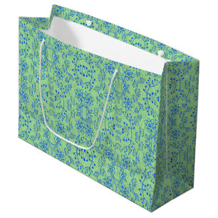 Plants pattern A08.b boho. lgreen BG Large Gift Bag