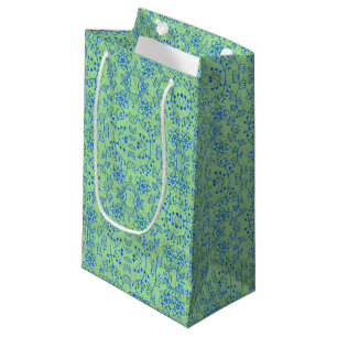 Plants pattern A08.b boho. lgreen BG Small Gift Bag