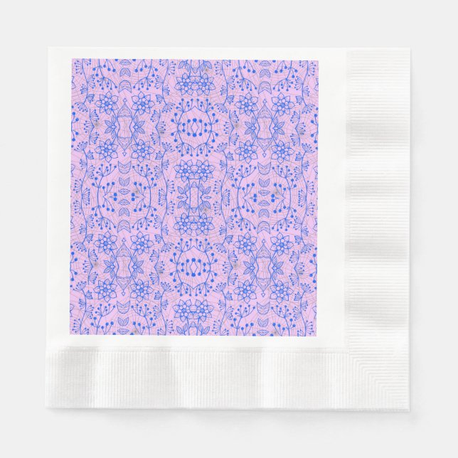 Plants pattern A08.b boho. lpurple BG Napkins (Front)
