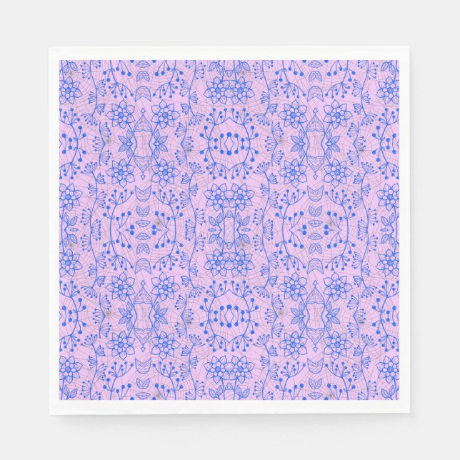 Plants pattern A08.b boho. lpurple BG Napkins (Front)