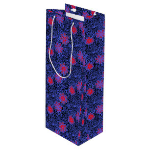 Plants pattern A13.b Black BG Wine Gift Bag