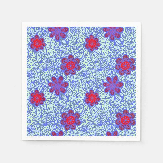 Plants pattern A13.b LGreen BG Napkins (Front)