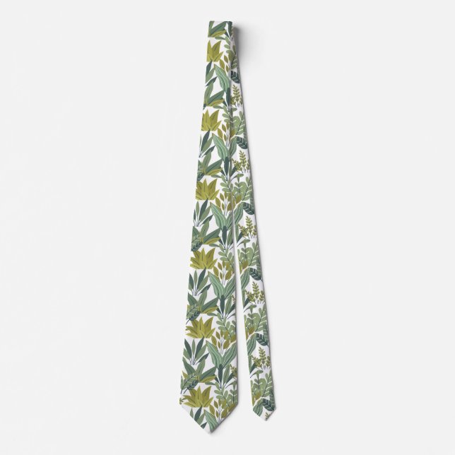 Plants pattern neck tie (Front)
