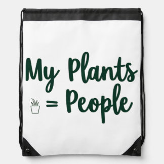 Plants = People Drawstring Bag