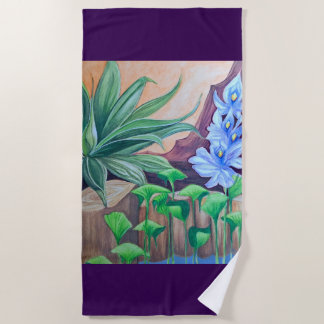 Plants Pond Party Beach Towel