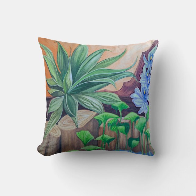 Plants Pond Party Throw Pillow (Front)