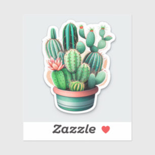 plants potted, plants cactus green , board water b sticker