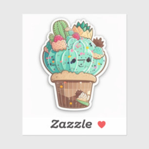 plants potted, plants cactus green , board water b sticker