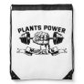 Plants Power Muscles Funny Gym Vegan Sport Gift Drawstring Bag