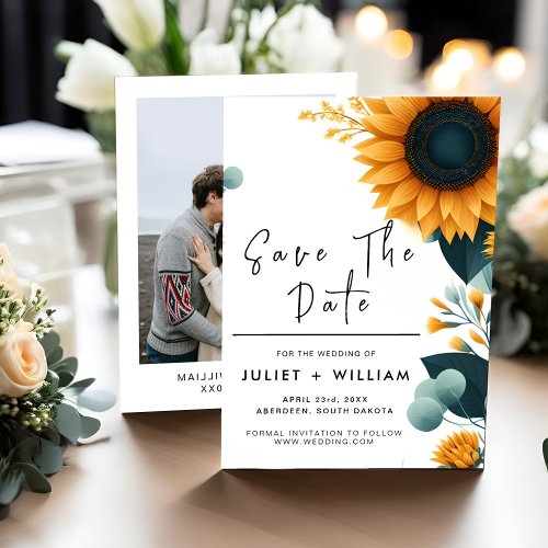 Plants Rustic Garden Greenery Sunflower Wedding Save The Date