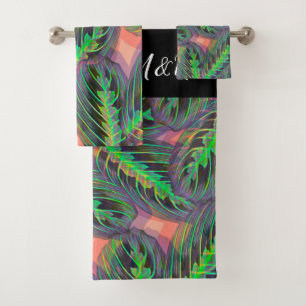 Plants Tropical Calathea Maranta Leaf Pattern Bath Towel Set