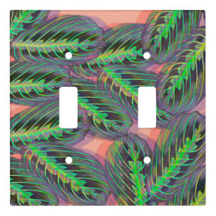 Plants Tropical Calathea Maranta Leaf Pattern Light Switch Cover