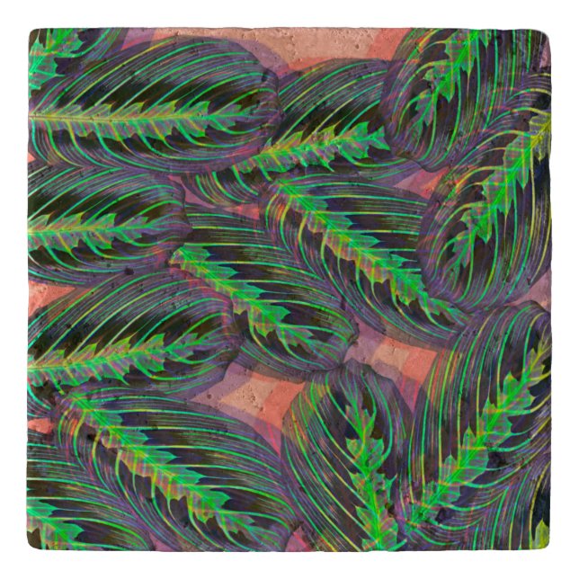 Plants Tropical Calathea Maranta Leaf Pattern Trivet (Front)