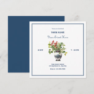 Plants with antique vase invitation