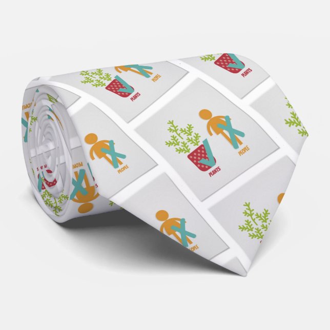 Plants Yes People No  Neck Tie (Rolled)