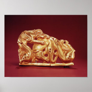 Plaque depicting a Griffin attacking a Horse Poster