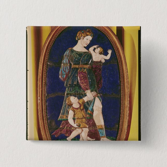 Plaque depicting Charity, Limousin, 1559 Button (Front)