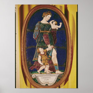 Plaque depicting Charity, Limousin, 1559 Poster