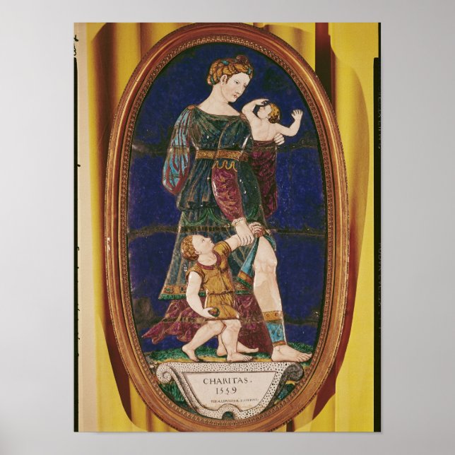 Plaque depicting Charity, Limousin, 1559 Poster (Front)