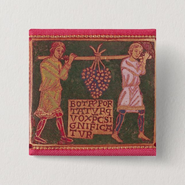 Plaque from a cross pinback button (Front)