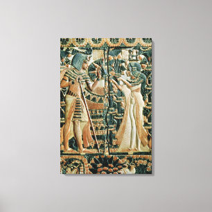 Plaque from the lid of coffer showing canvas print