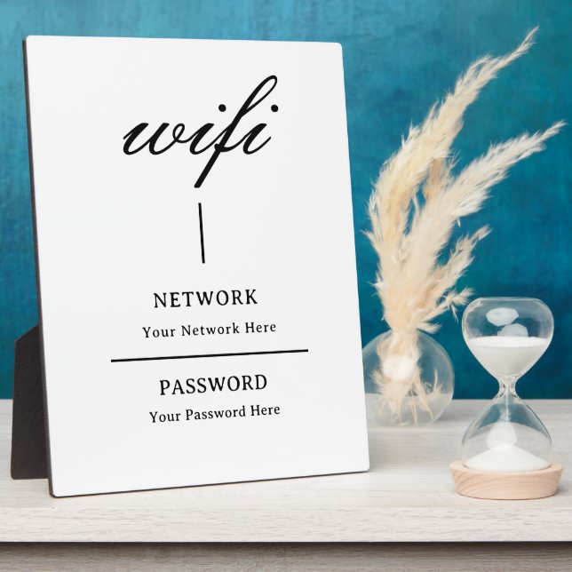Plaque | Modern Wifi Password Network (Side)