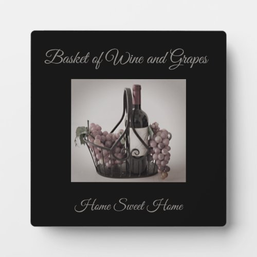 Plaque with Easle Basket of Wine and Grapes HSH