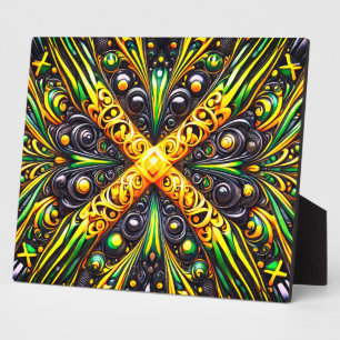 Plaque with Jamaican Colors Modern Design