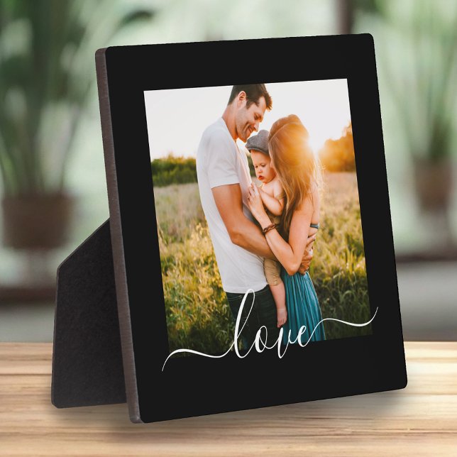 Plaque with Stand Photo Template Love Text Black (Creator Uploaded)