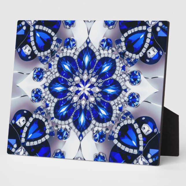 Plaque with White Blue Colors Modern Design (Side)