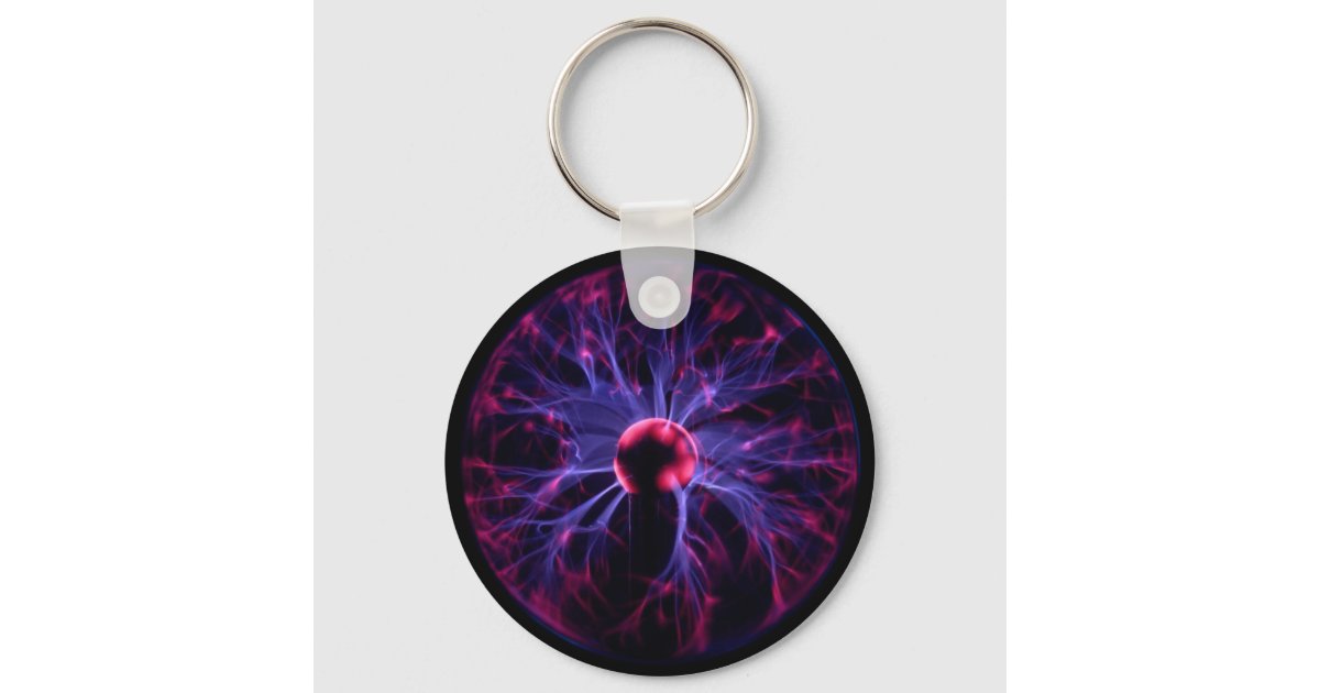 Plasma ball and chain keychain Zazzle