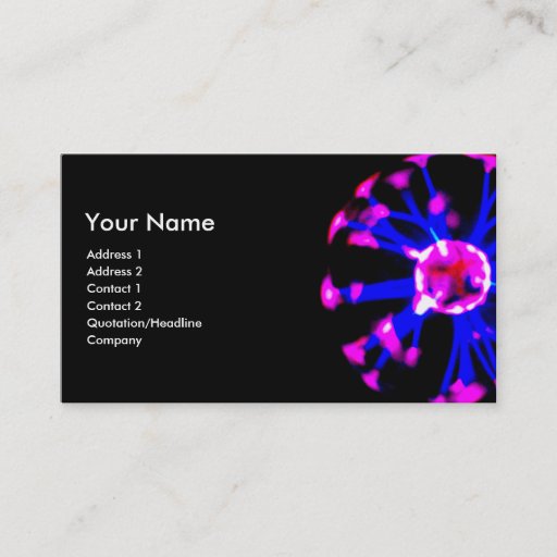 Customizable Plasma ball business card