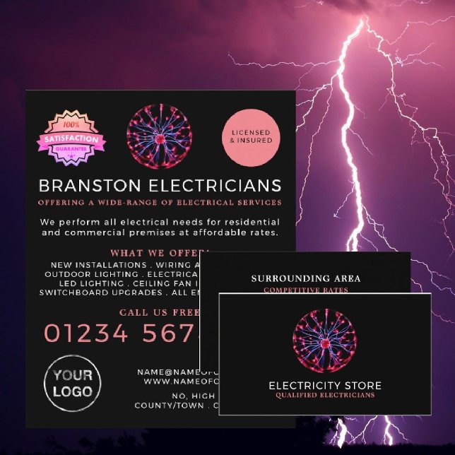 Plasma Ball, Electrician Business Card (Creator Uploaded)