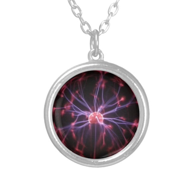 Plasma Ball Silver Plated Necklace (Front)