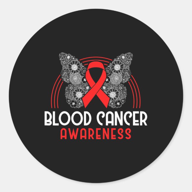 Plasma Cell Myeloma Survivor Blood Cancer Awarenes Classic Round Sticker (Front)