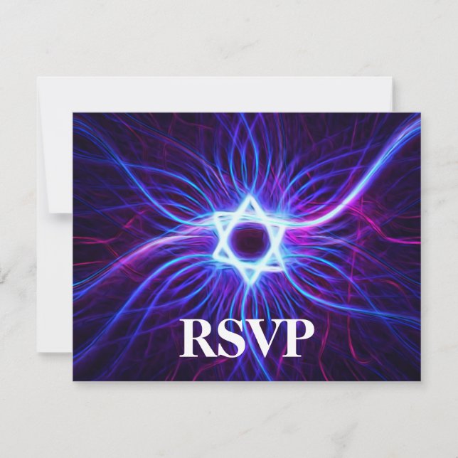 Plasma Magen Bar/Bat Mitzvah RSVP Card (Front)