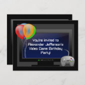 Plasma Video Game Gaming Birthday Party Invitation (Front/Back)