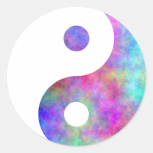 Plasma Yin Yang Classic Round Sticker