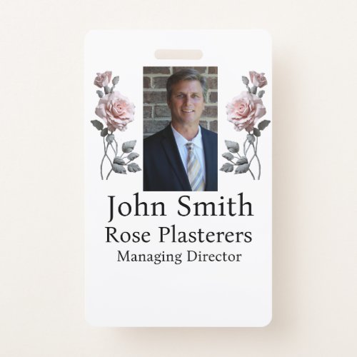 Plaster Rose Business ID Badge