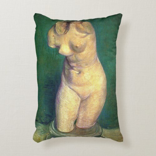 Plaster Statuette Female Torso by Vincent van Gogh Accent Pillow