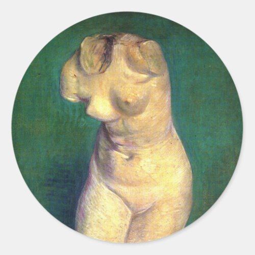 Plaster Statuette Female Torso by Vincent van Gogh Classic Round Sticker