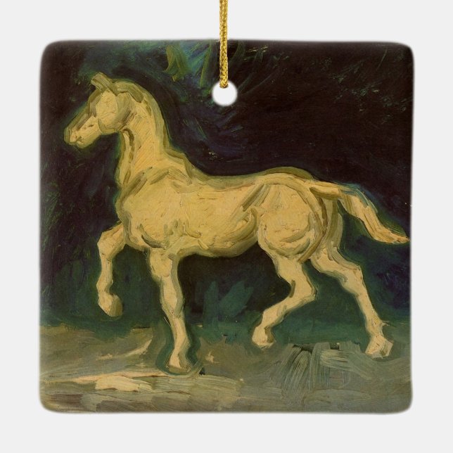 Plaster Statuette of a Horse by Vincent van Gogh Ceramic Ornament (Back)