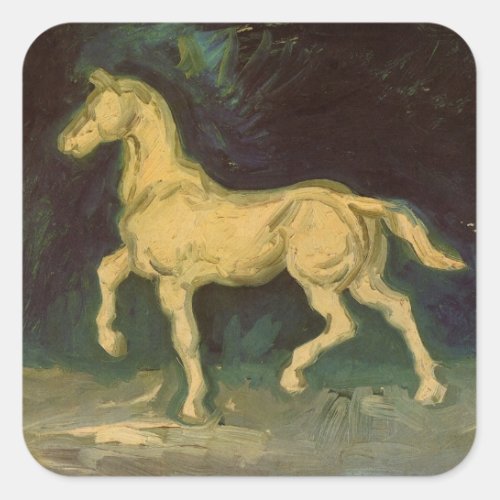 Plaster Statuette of a Horse by Vincent van Gogh Square Sticker