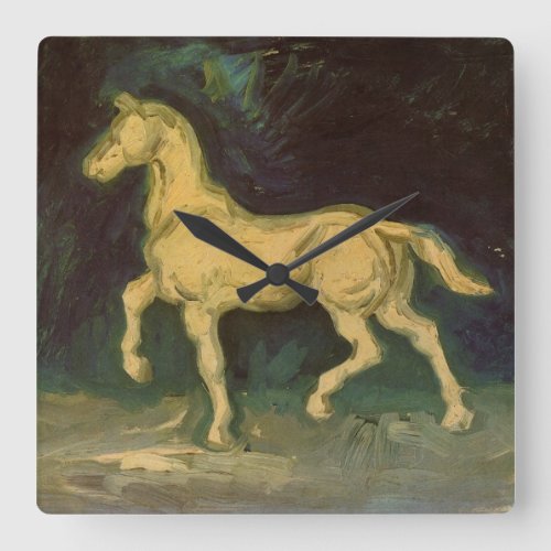 Plaster Statuette of a Horse by Vincent van Gogh Square Wall Clock