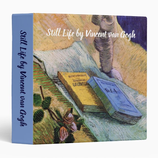 Plaster Statuette Rose and Novels Vincent van Gogh 3 Ring Binder (Front/Spine)
