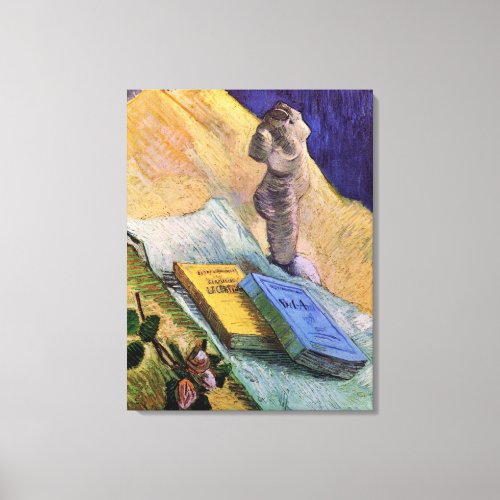 Plaster Statuette Rose and Novels Vincent van Gogh Canvas Print